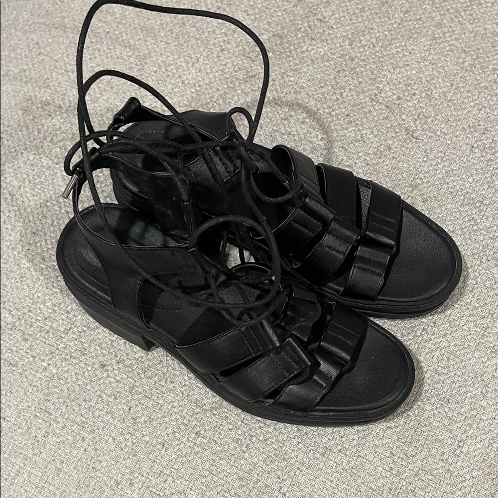 ASOS Black Lace-Up Sandals